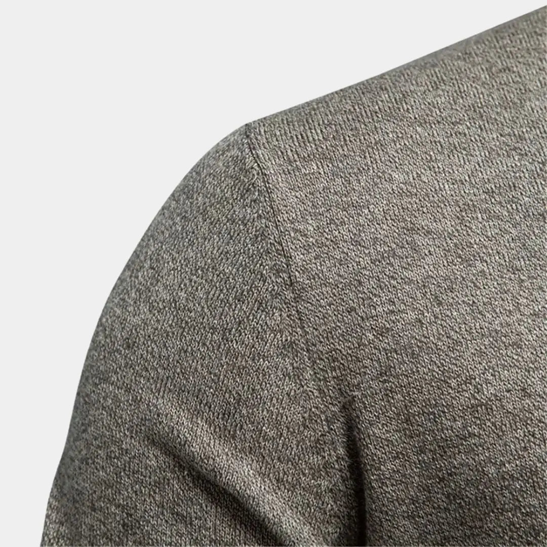 Hernn Sweater Gestrickter Baumwoll-Cardigan mit Stehkragen – Eleganz & Komfort