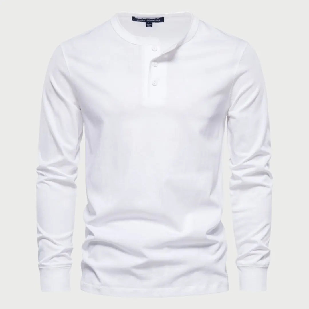 Hernn henry Minimalistisches Henry Langarm-T-Shirt für Herren - Stilvoll & Bequem