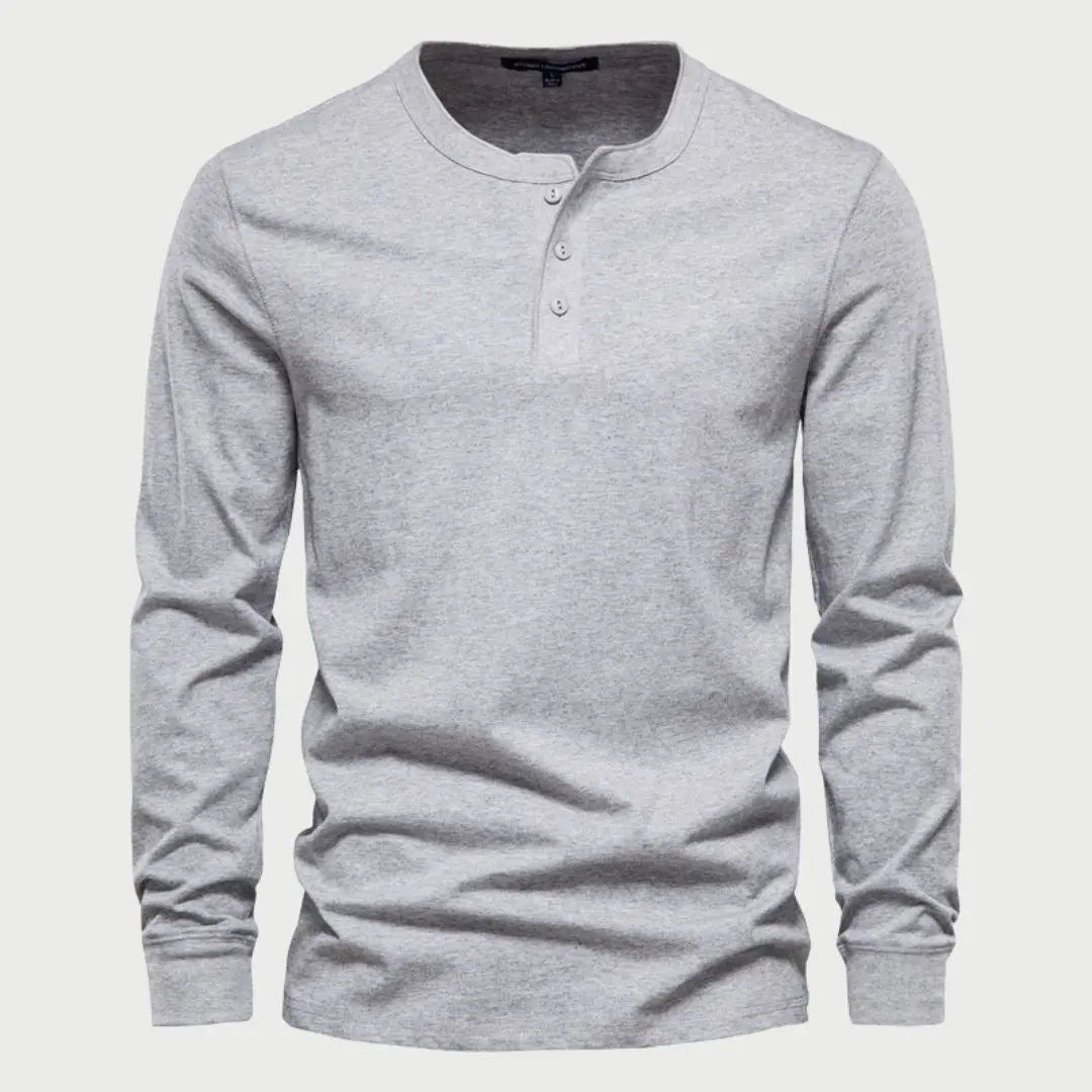 Hernn henry Minimalistisches Henry Langarm-T-Shirt für Herren - Stilvoll & Bequem