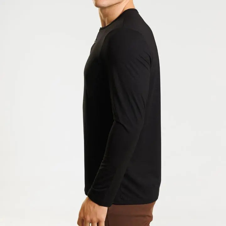 Hernn henry Minimalistisches Henry Langarm-T-Shirt für Herren - Stilvoll & Bequem