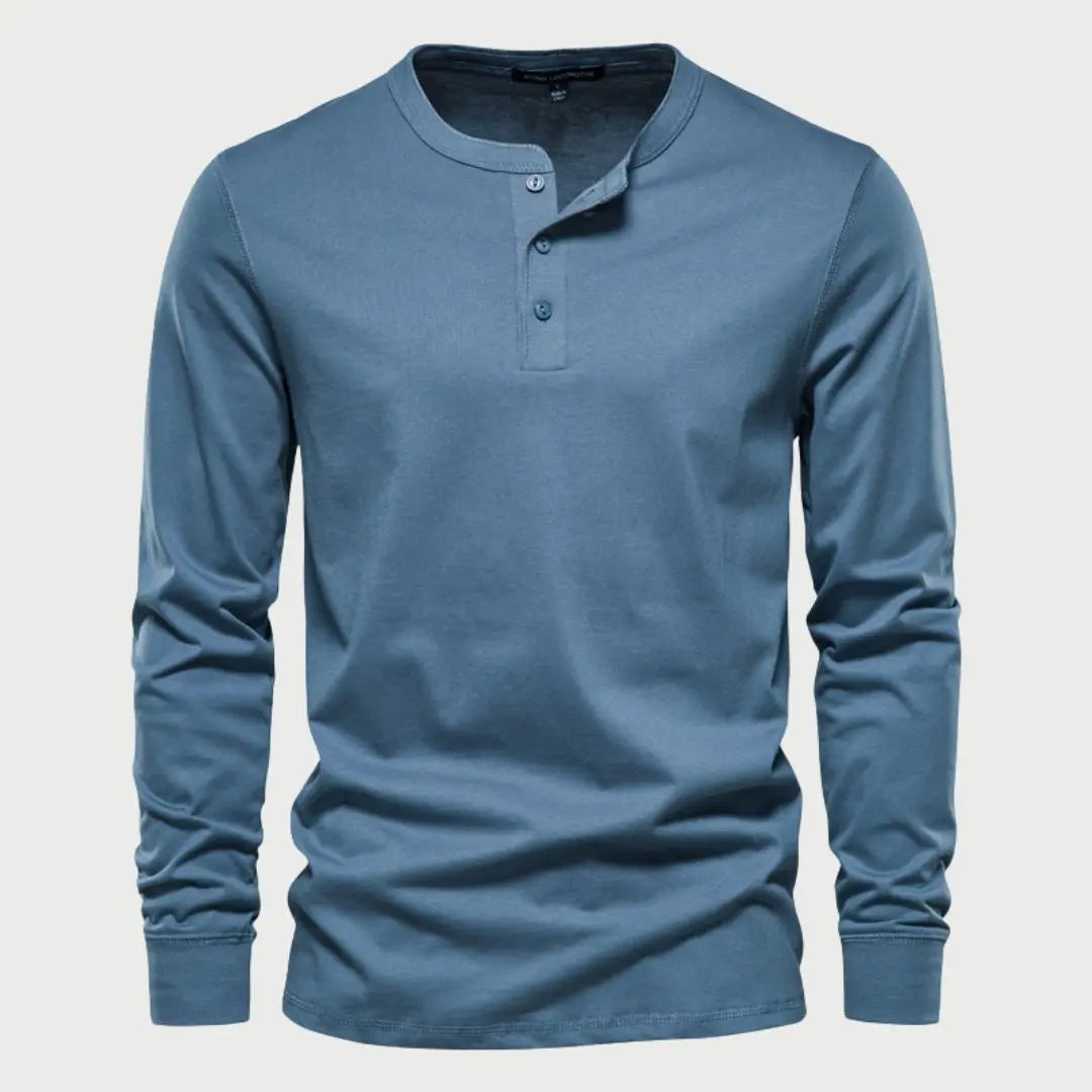 Hernn henry Minimalistisches Henry Langarm-T-Shirt für Herren - Stilvoll & Bequem