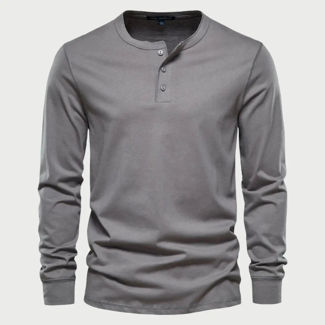 Hernn henry Minimalistisches Henry Langarm-T-Shirt für Herren - Stilvoll & Bequem