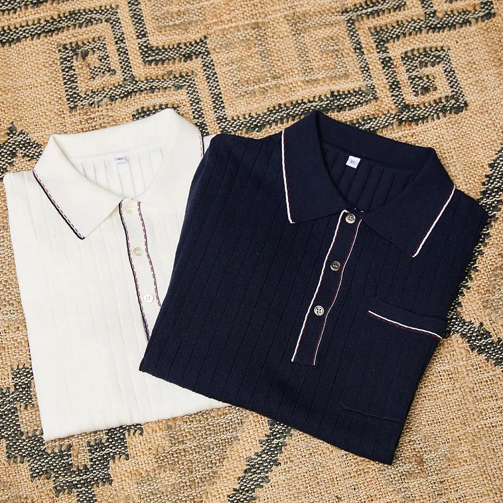 Hernn polo Old Money Strick-Polo-Shirt – Eleganz trifft auf Komfort