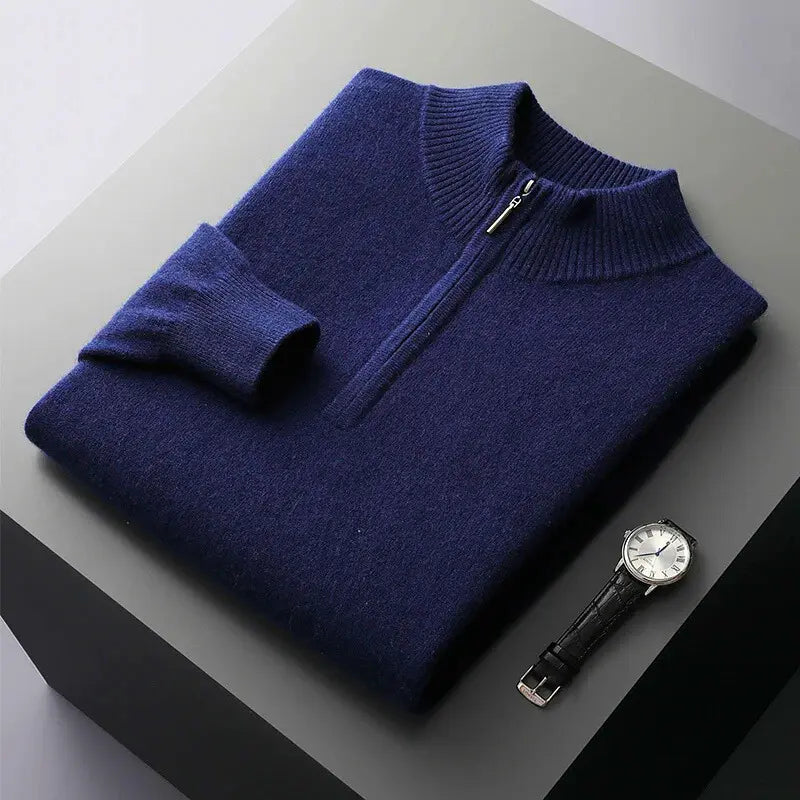 Hernn sweater Merino Halbzip Pullover – Hochwertiger Komfort & Stil