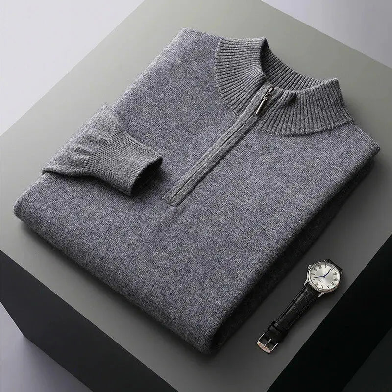 Hernn sweater Merino Halbzip Pullover – Hochwertiger Komfort & Stil