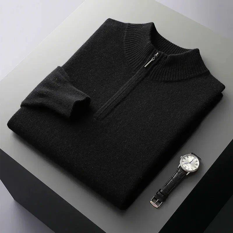 Hernn sweater Merino Halbzip Pullover – Hochwertiger Komfort & Stil