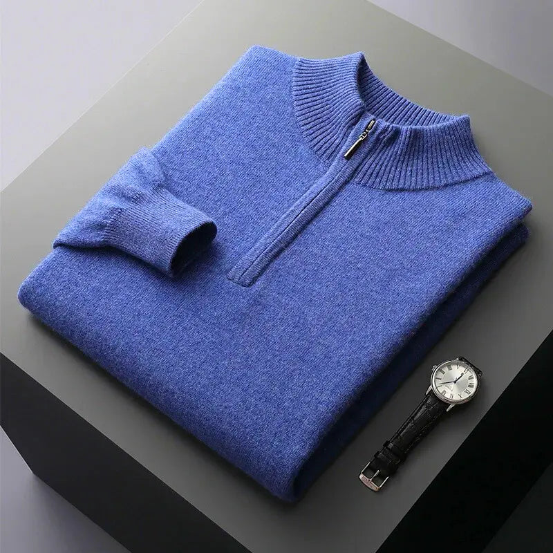 Hernn sweater Merino Halbzip Pullover – Hochwertiger Komfort & Stil