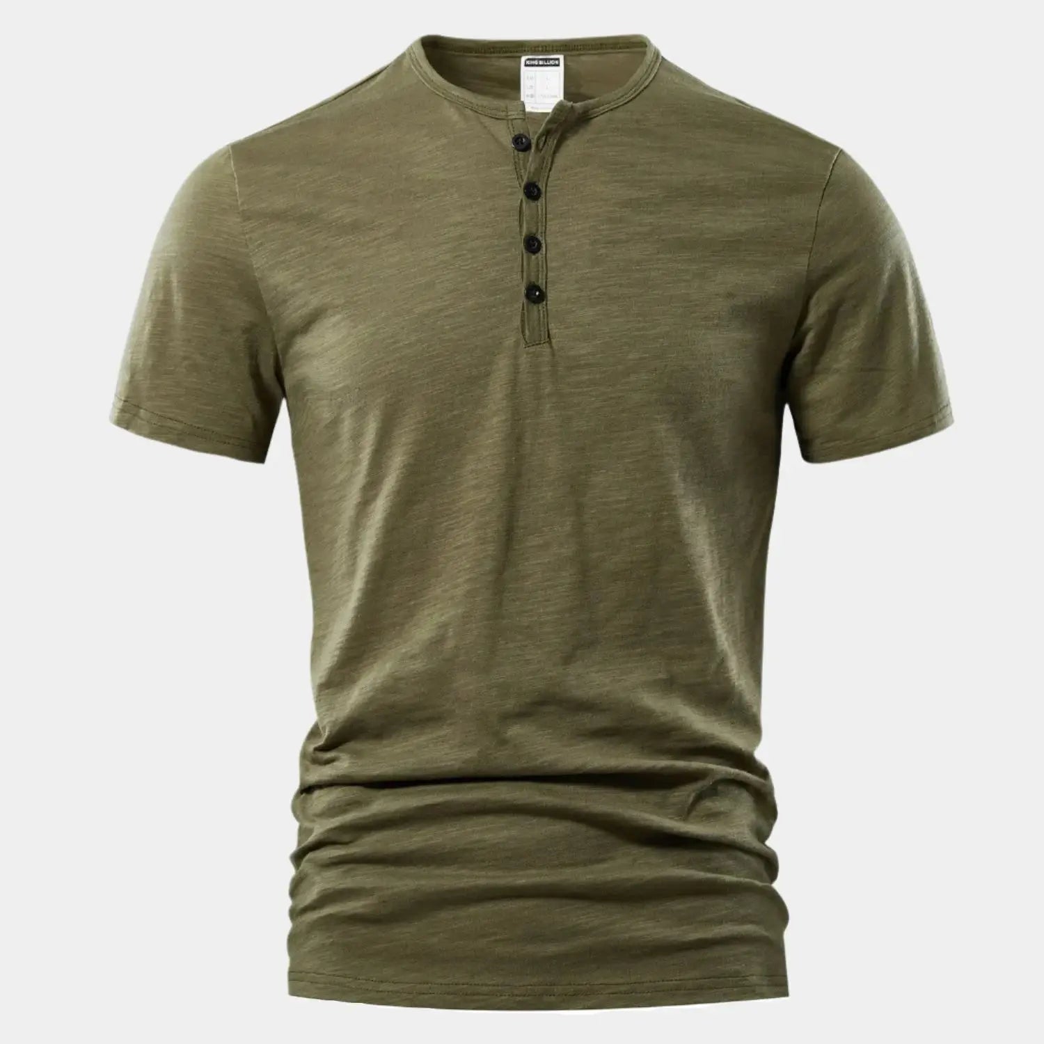 Hernn t-shirt Essentielles Casual Henry Neck T-Shirt für Herren – Stilvoller Komfort