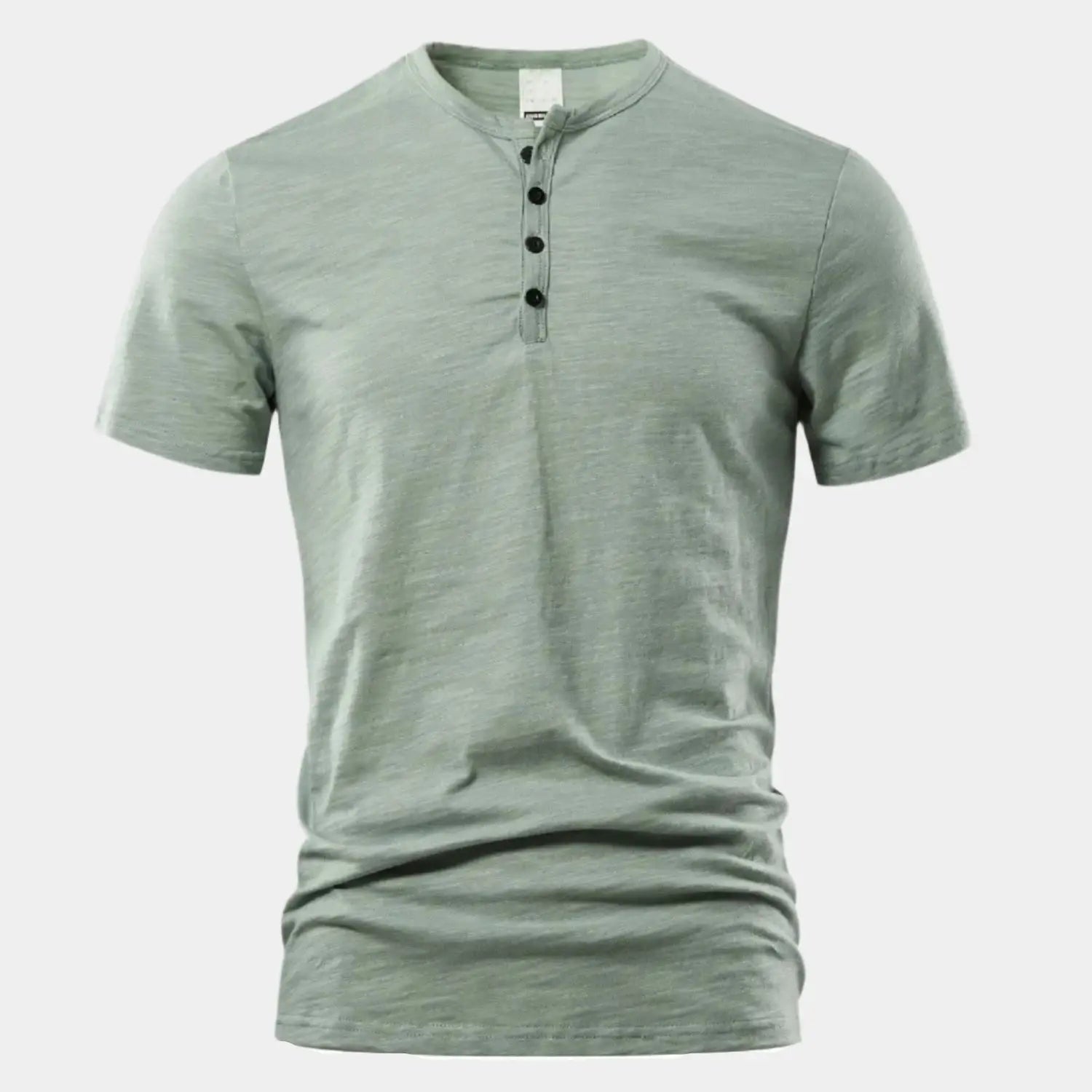 Hernn t-shirt Essentielles Casual Henry Neck T-Shirt für Herren – Stilvoller Komfort