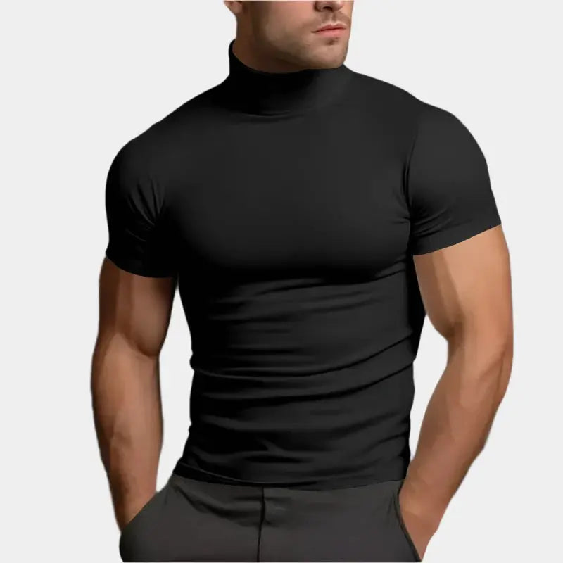 Hernn Solides Lässiges Turtleneck T-Shirt für Stilbewusste