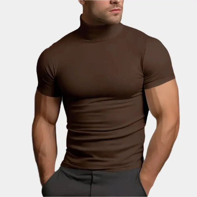 Hernn Solides Lässiges Turtleneck T-Shirt für Stilbewusste