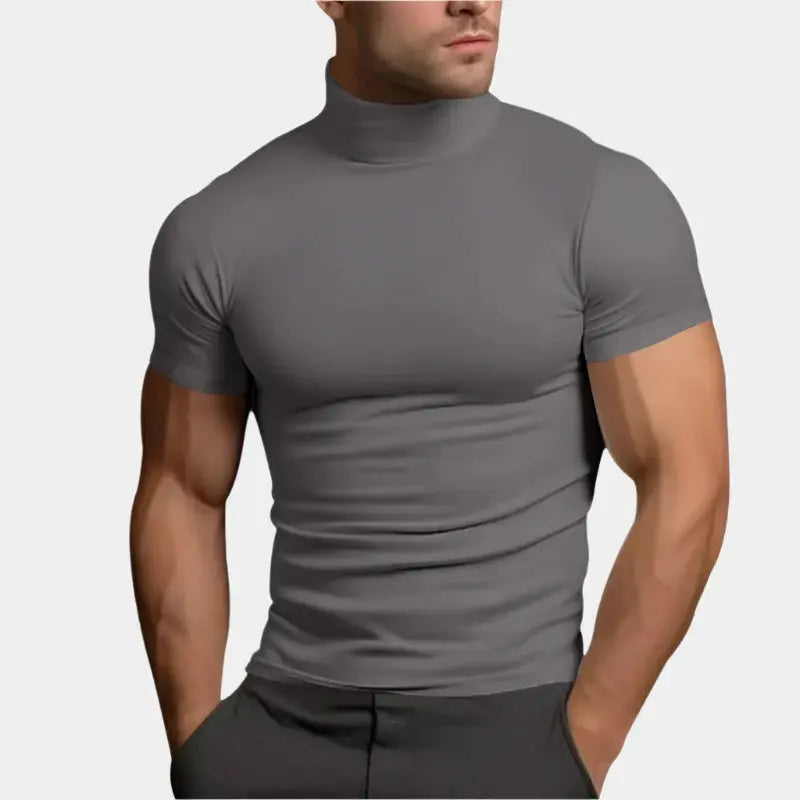 Hernn Solides Lässiges Turtleneck T-Shirt für Stilbewusste