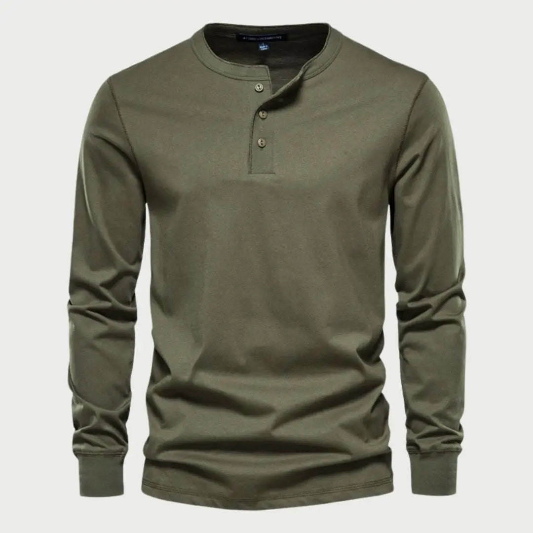 Hernn henry Minimalistisches Henry Langarm-T-Shirt für Herren - Stilvoll & Bequem