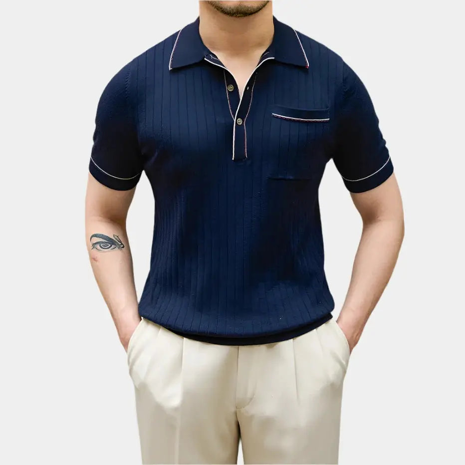 Hernn polo Old Money Strick-Polo-Shirt – Eleganz trifft auf Komfort