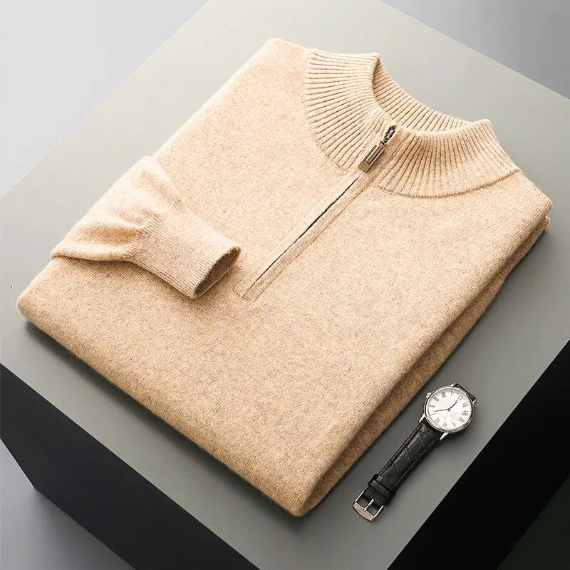 Hernn sweater Merino Halbzip Pullover – Hochwertiger Komfort & Stil