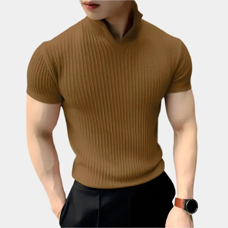 Hernn t-shirt Minimalistisches Strick-T-Shirt – Stilvoll und Bequem Nicht auf Lager